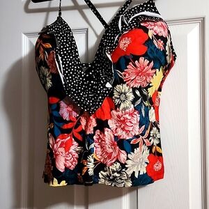 2 piece swimsuit with cover-up  has split up the sides of the cover-up
